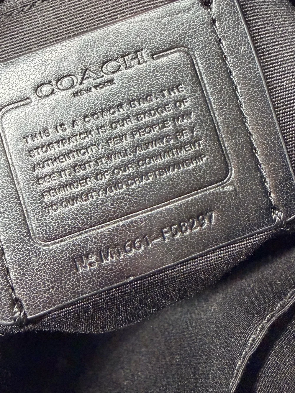 Coach File Crossbody F58297 Signature Canvas Brown Black leather